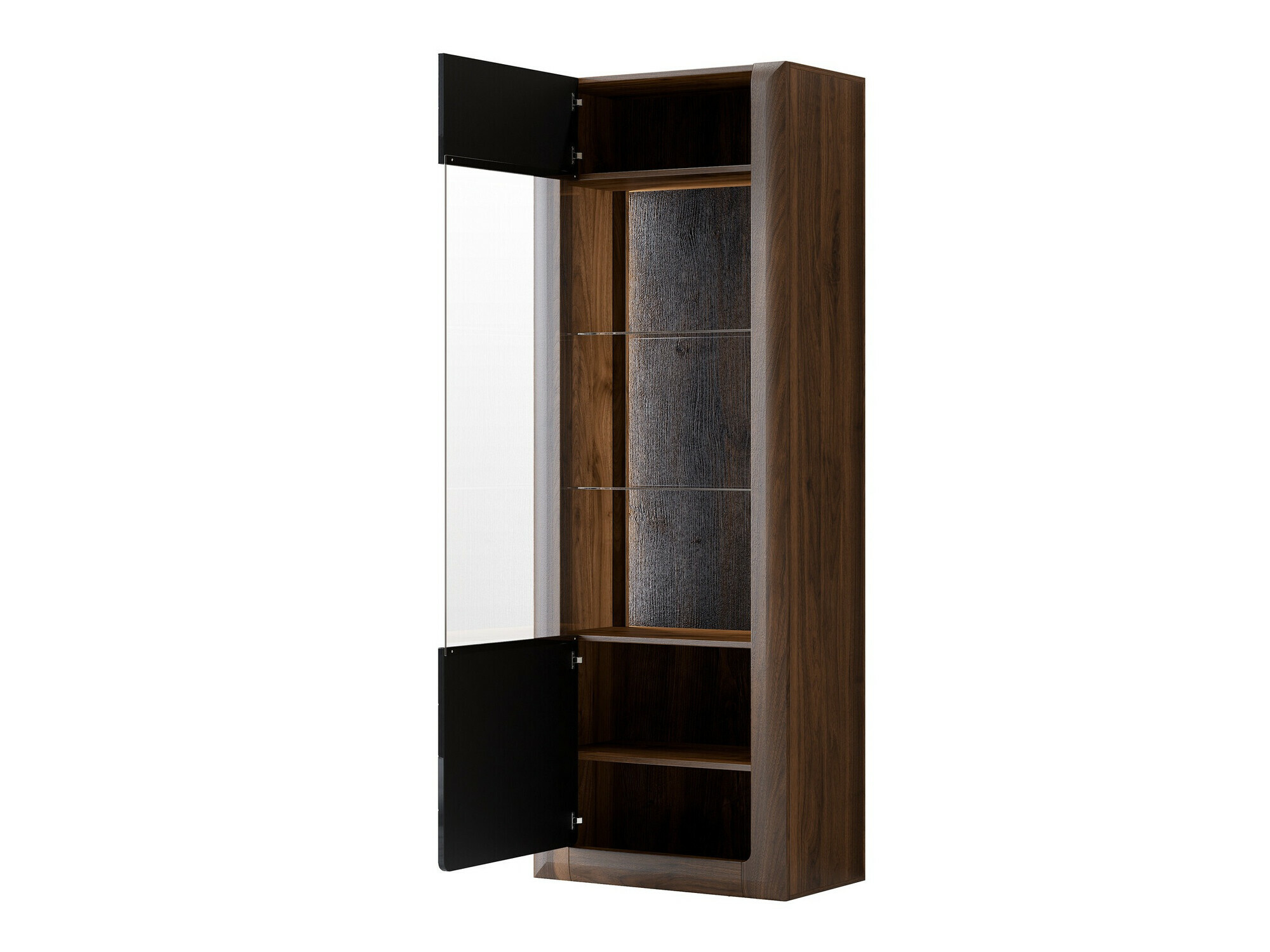 Polica Sovera 101 (Orah + Crna visoki sjaj)