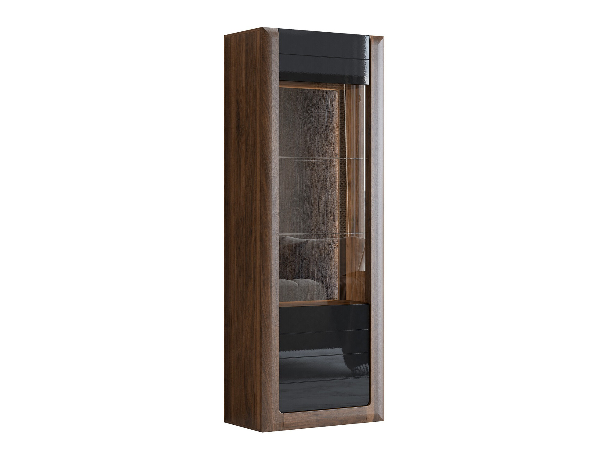 Polica Sovera 101 (Orah + Sjajno crna)