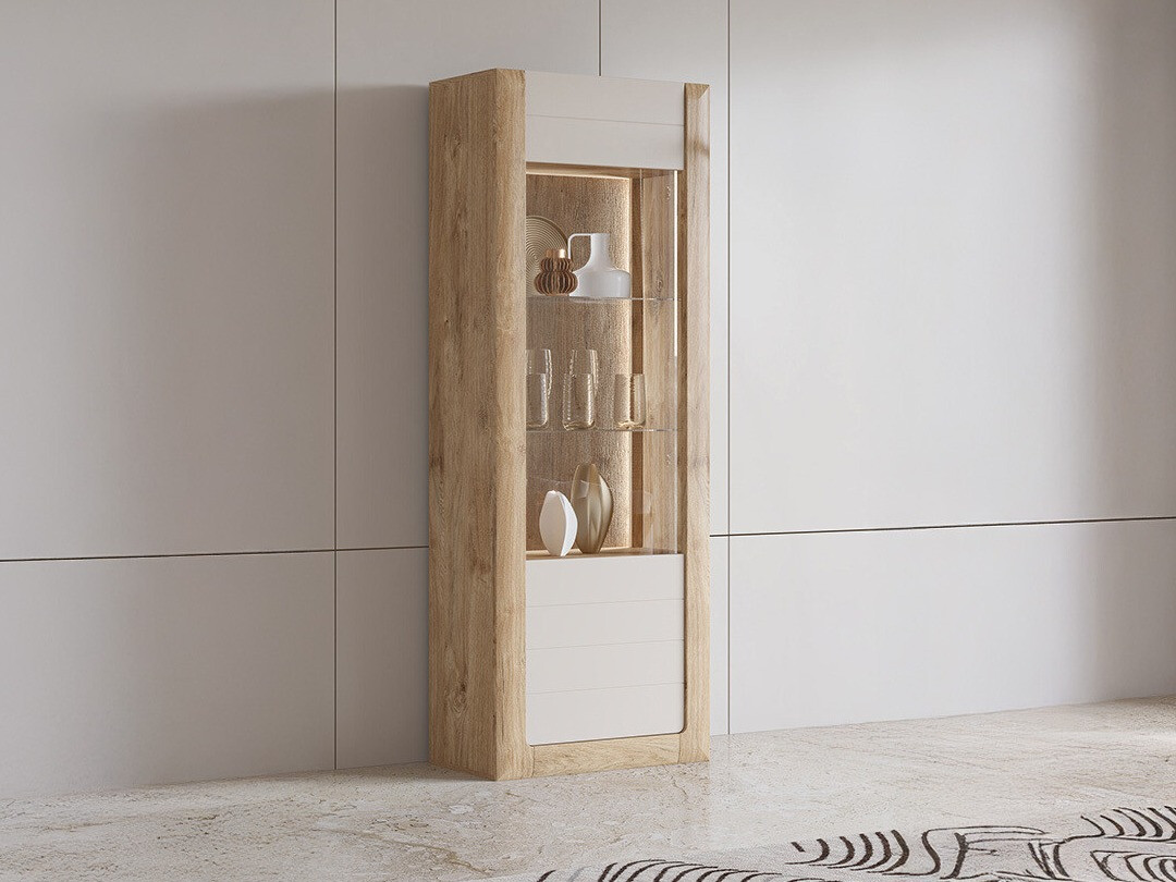 Polica Sovera 101 (Zlatni hrast + Svetloosiva)