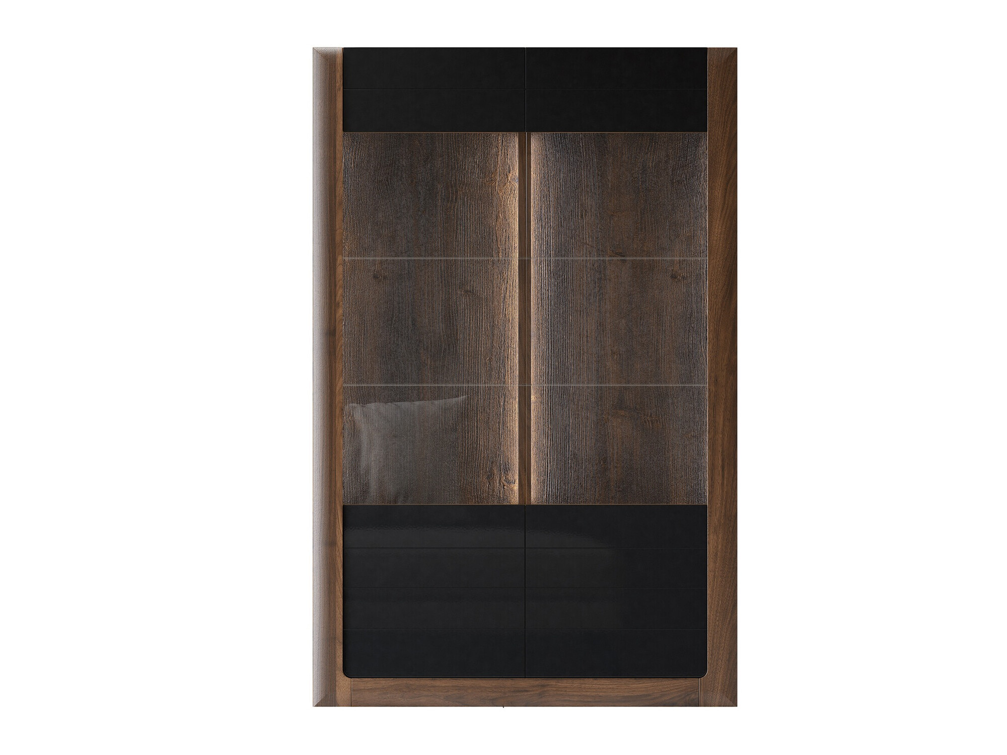 Polica Sovera 102 (Orah + Crna visoki sjaj)