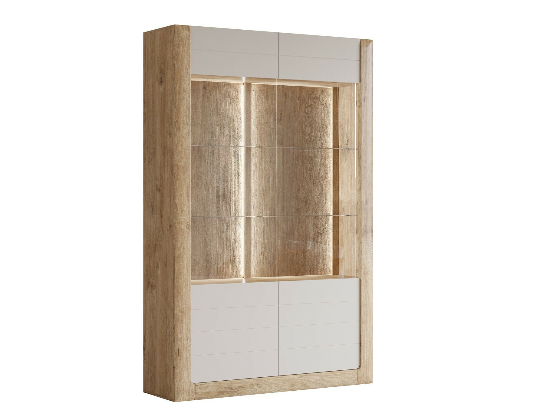 Polica Sovera 102 (Zlatni hrast + Svetloosiva)