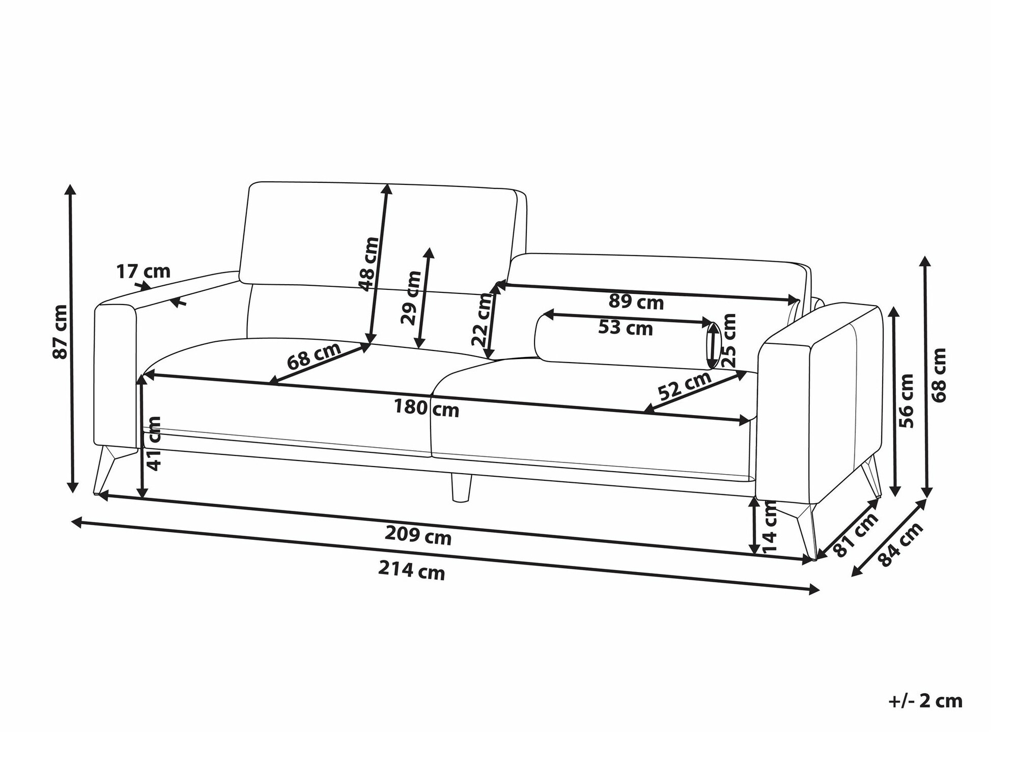 Sofa Berwyn 2354 (Bordo)