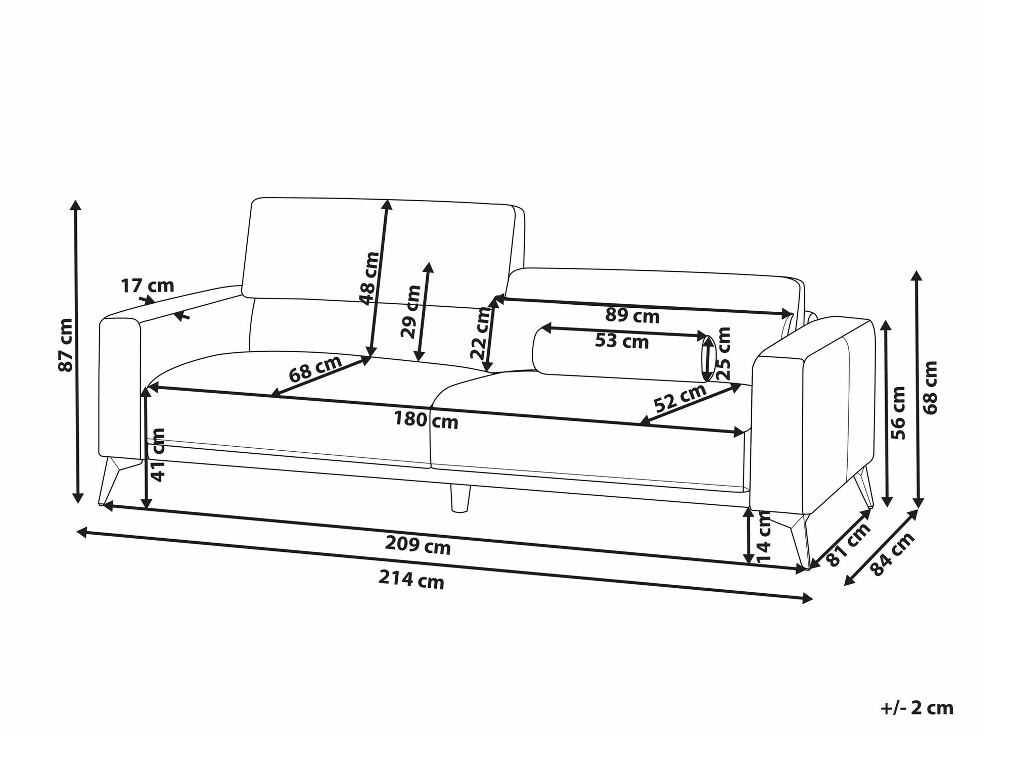 Sofa Berwyn 2354 (Krem)