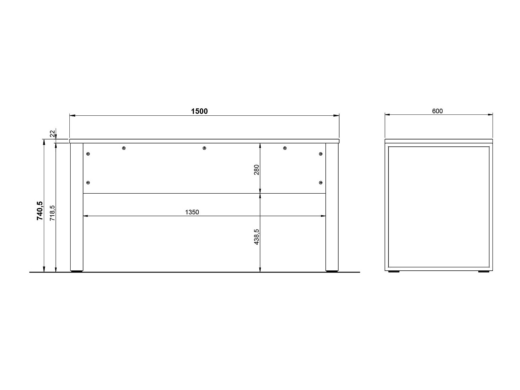 Kancelarijski sto Evarsoa 100 (Kašmir + Crno)