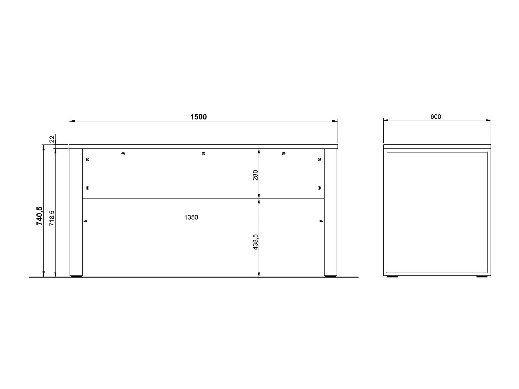 Kancelarijski sto Evarsoa 100 (Navarra hrast + Crno)