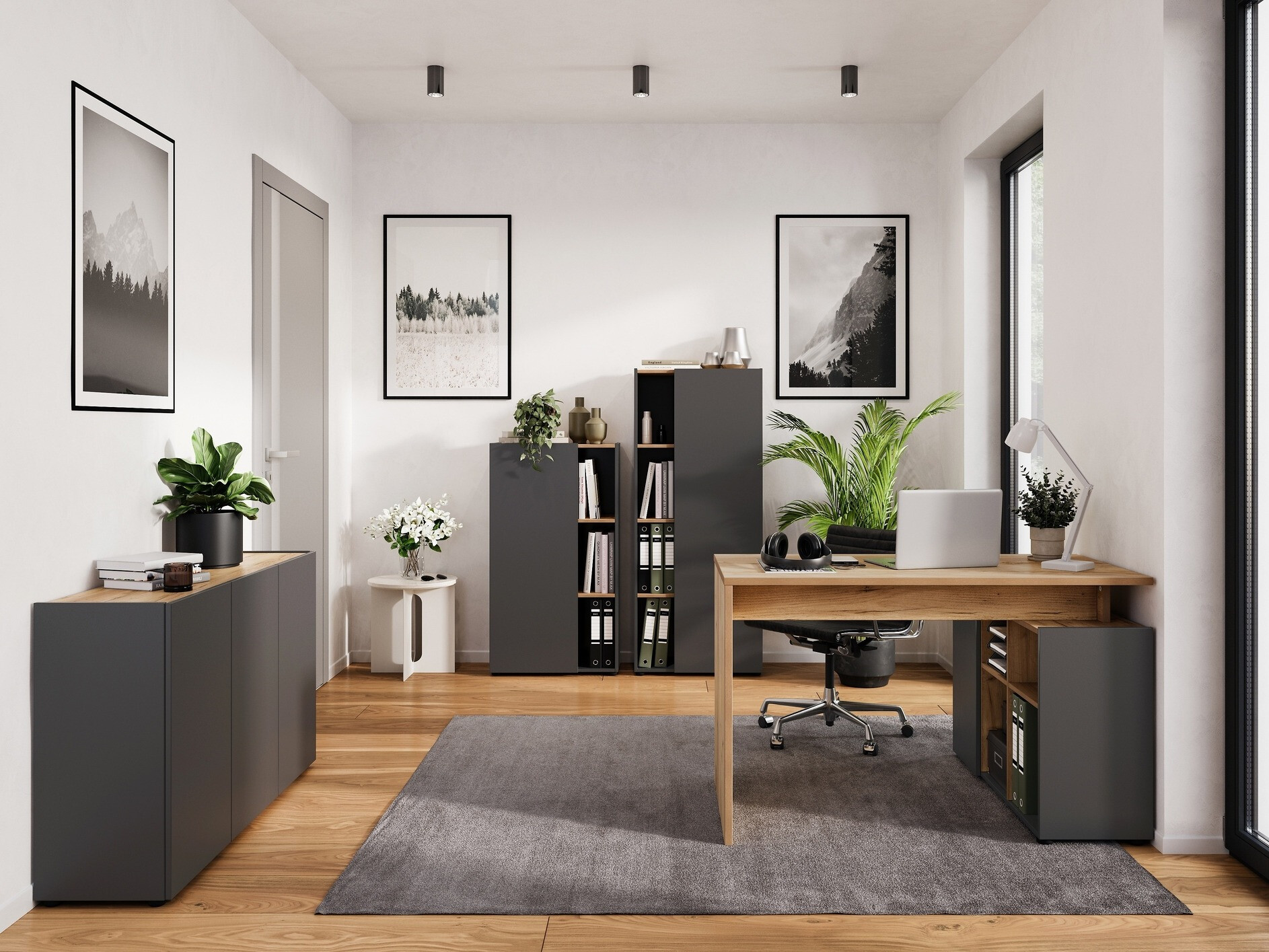 Ormarić Evarsoa 103 (Grafit + Navarra hrast)