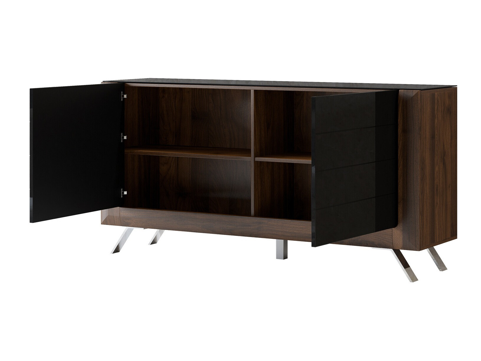 Ormarić Sovera 107 (Orah + Crna visoki sjaj)