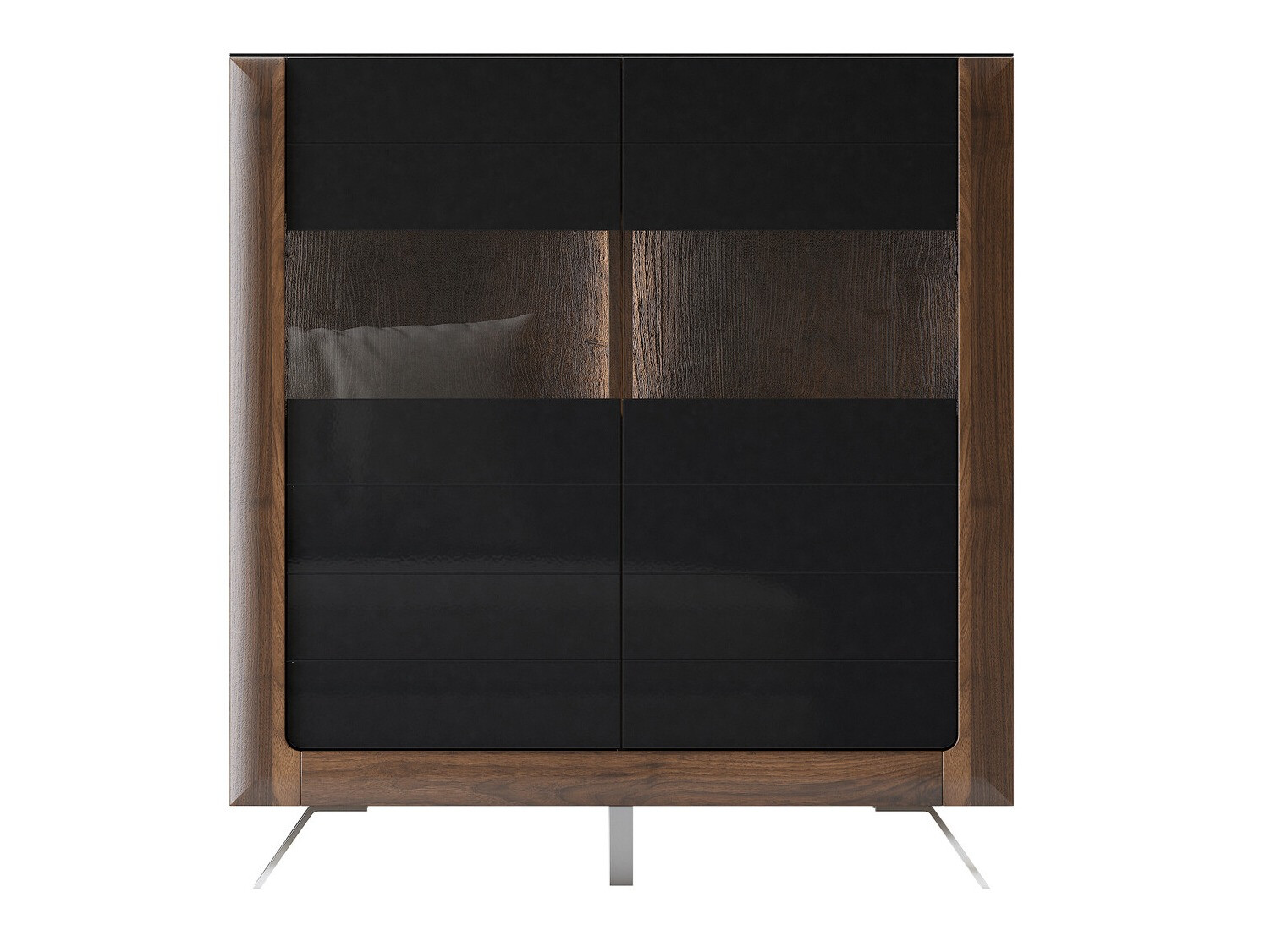 Polica Sovera 106 (Orah + Sjajno crna)