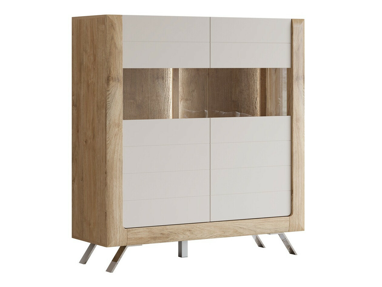 Polica Sovera 106 (Zlatni hrast + Svetloosiva)