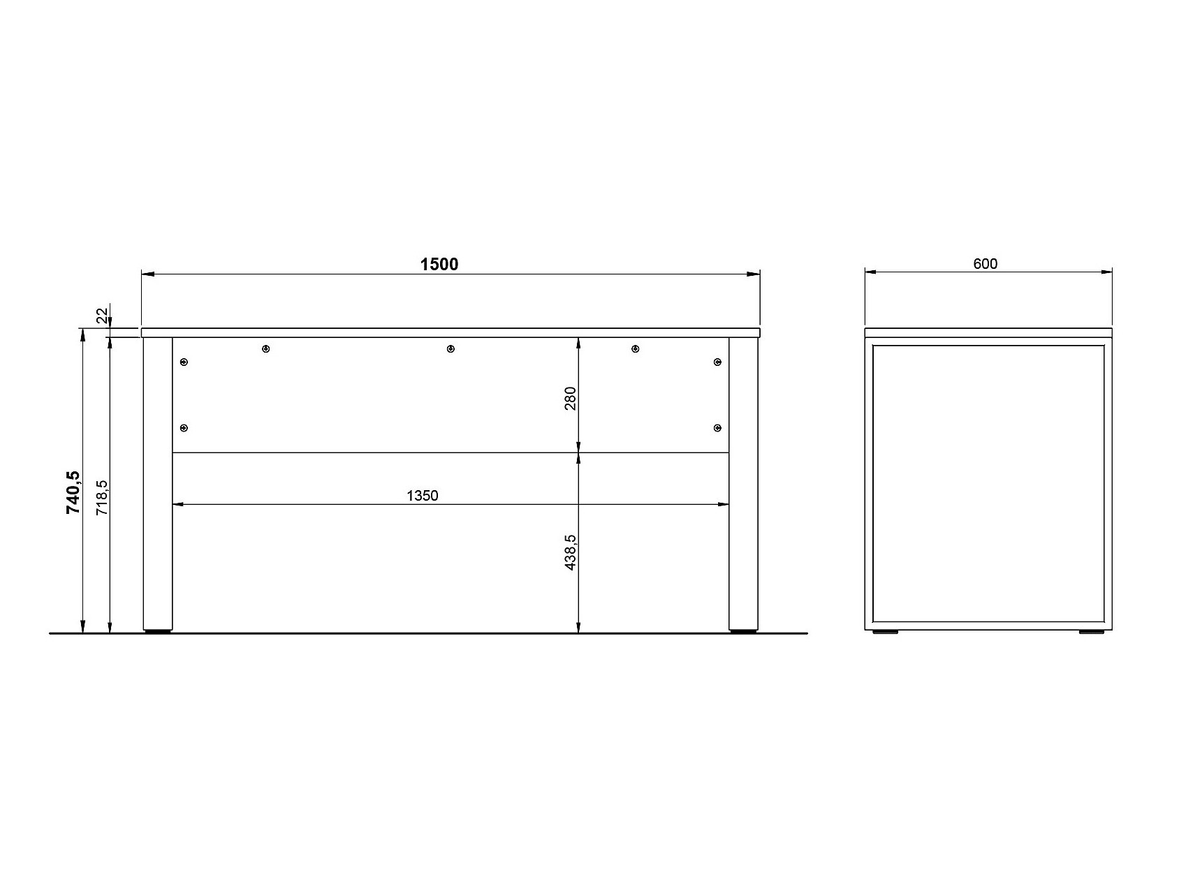 Set za kućnu kancelariju Evarsoa 106 (Graphite + Navarra hrast)