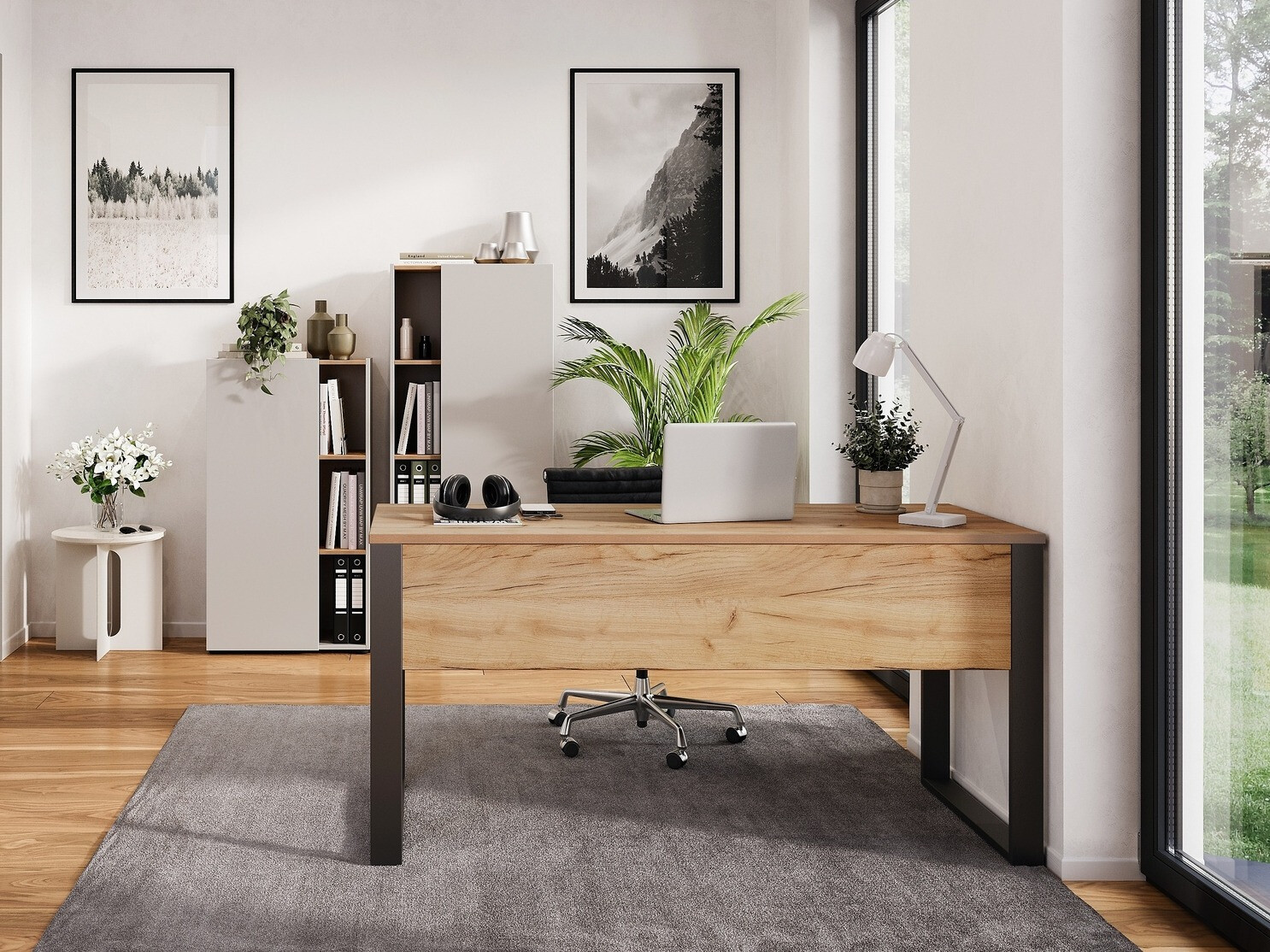 Set za kućnu kancelariju Evarsoa 106 (Kašmir + Navarra hrast)