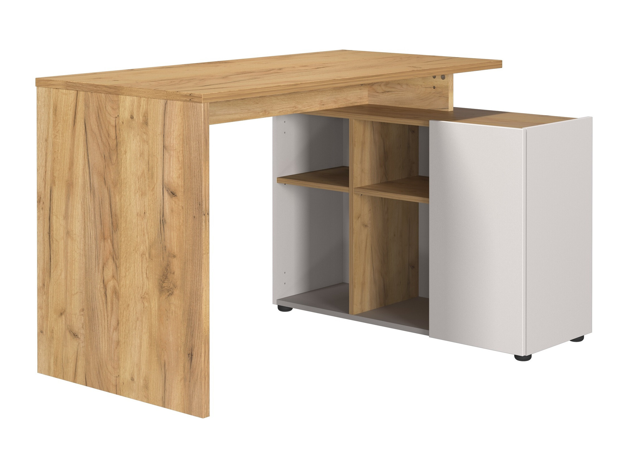 Ugaoni kancelarijski sto Evarsoa 101 (Kašmir + Navarra hrast)