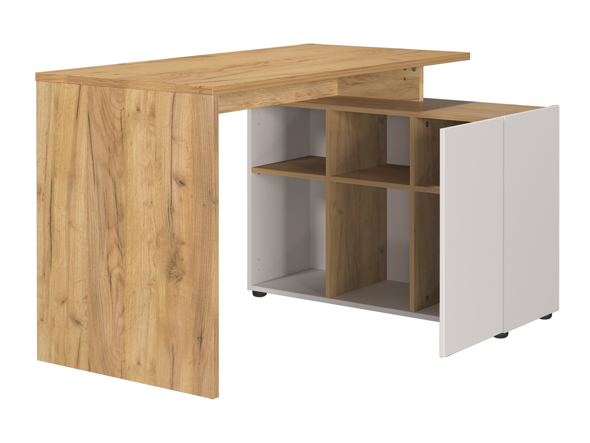 Ugaoni kancelarijski sto Evarsoa 101 (Kašmir + Navarra hrast)