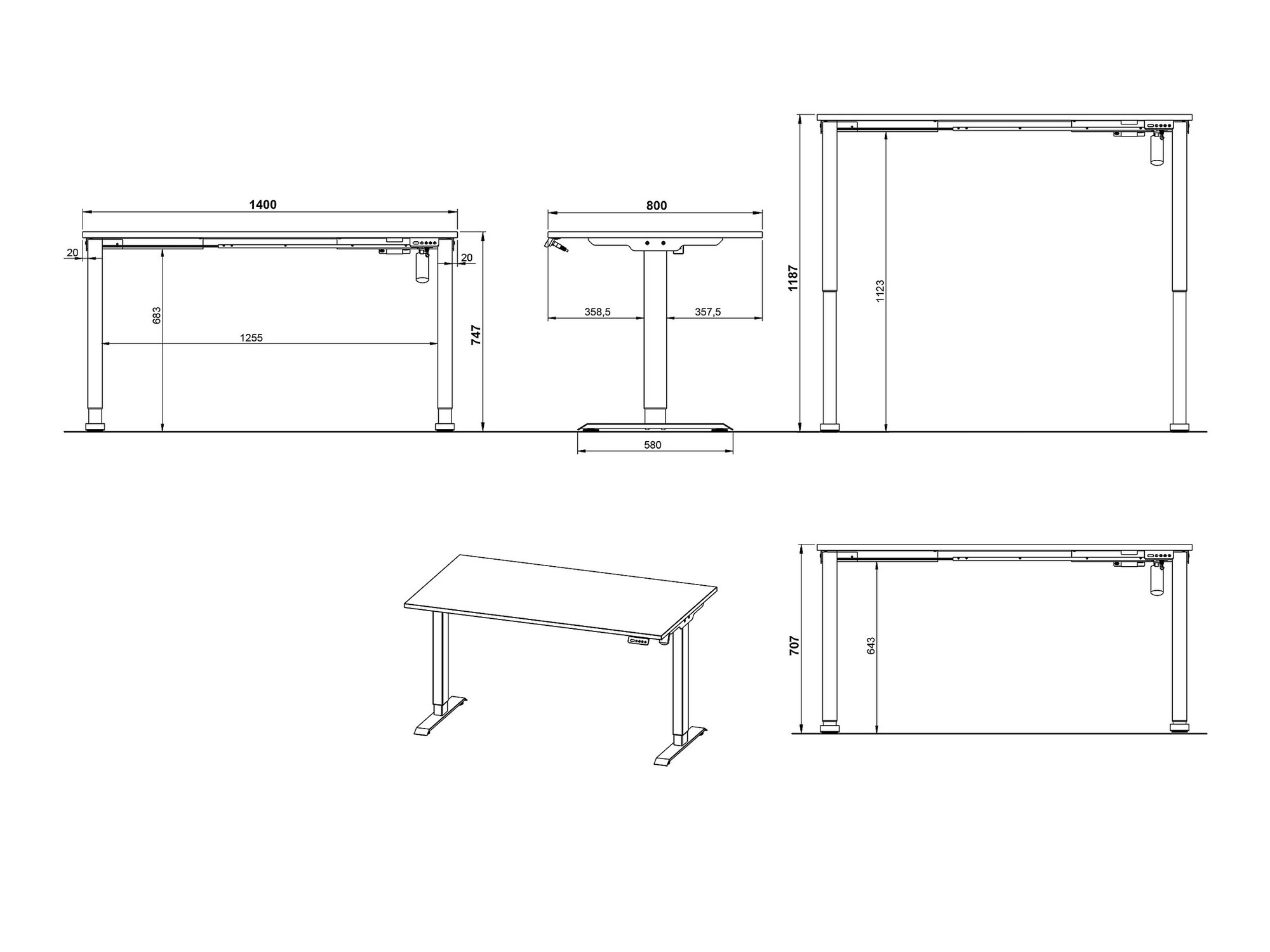 Set za kućnu kancelariju Evarsoa 107 (Kašmir + Navarra hrast)