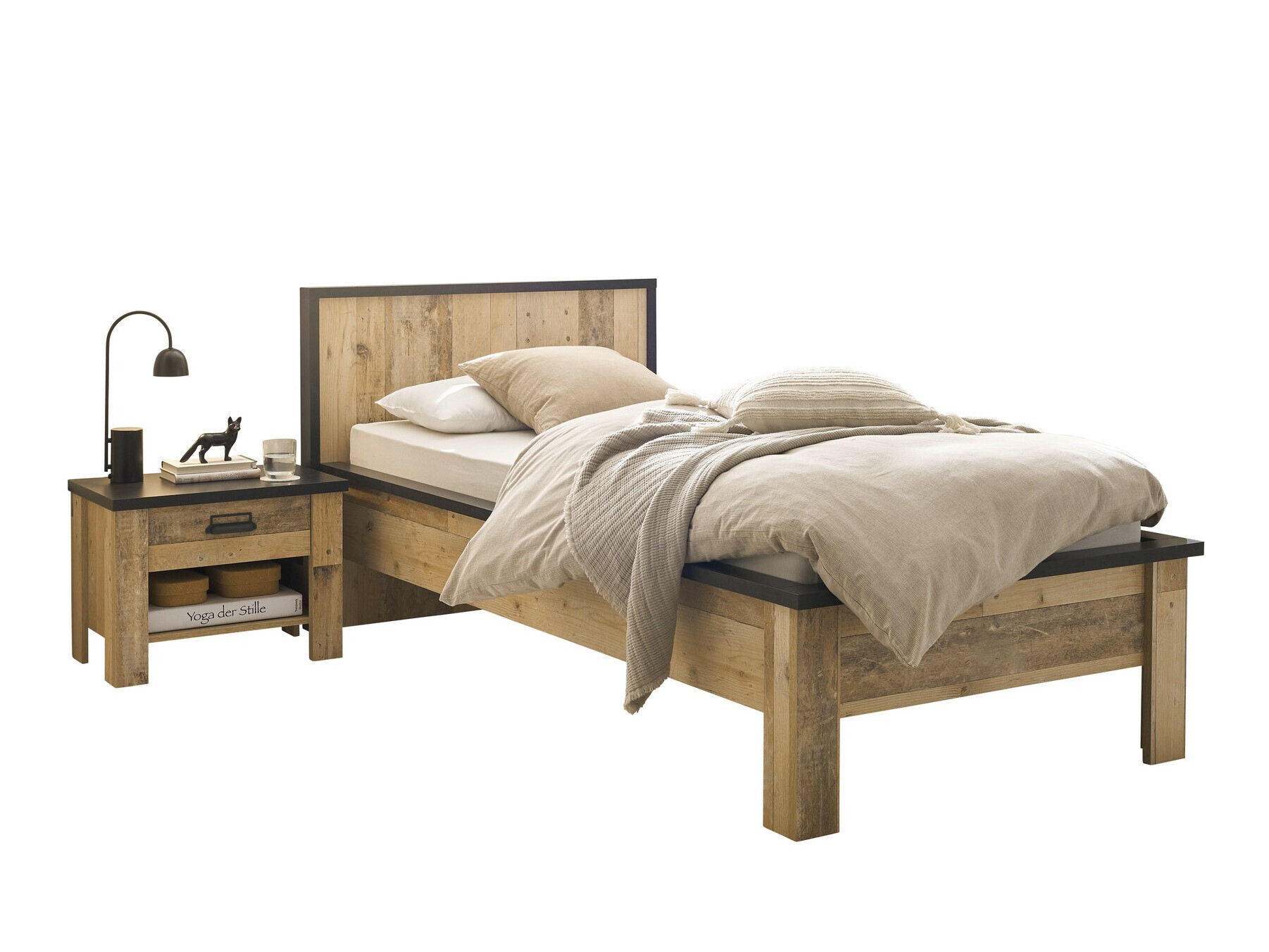Set spavaća soba Cirtale 128 (Istrošeno drvo + Antracit)