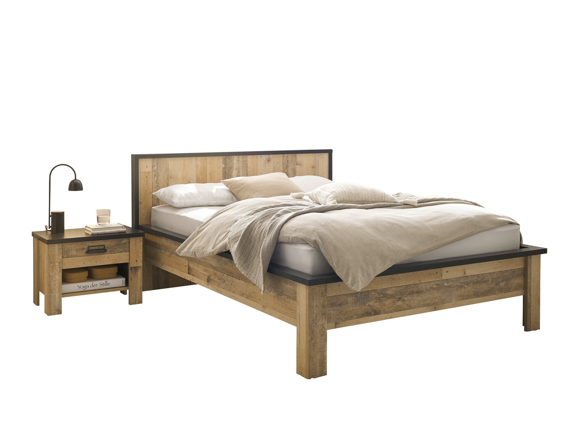 Set spavaća soba Cirtale 128 (Istrošeno drvo + Antracit)