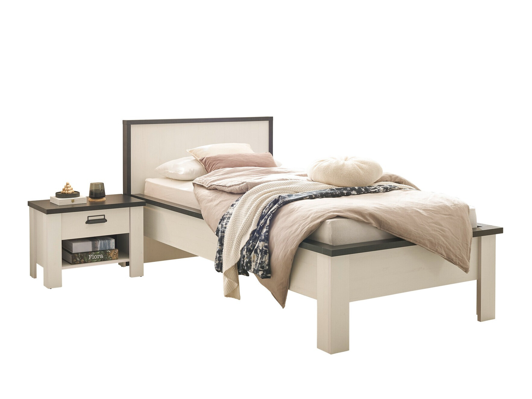 Set spavaća soba Cirtale 128 (Izbeljeni bor + Antracit)