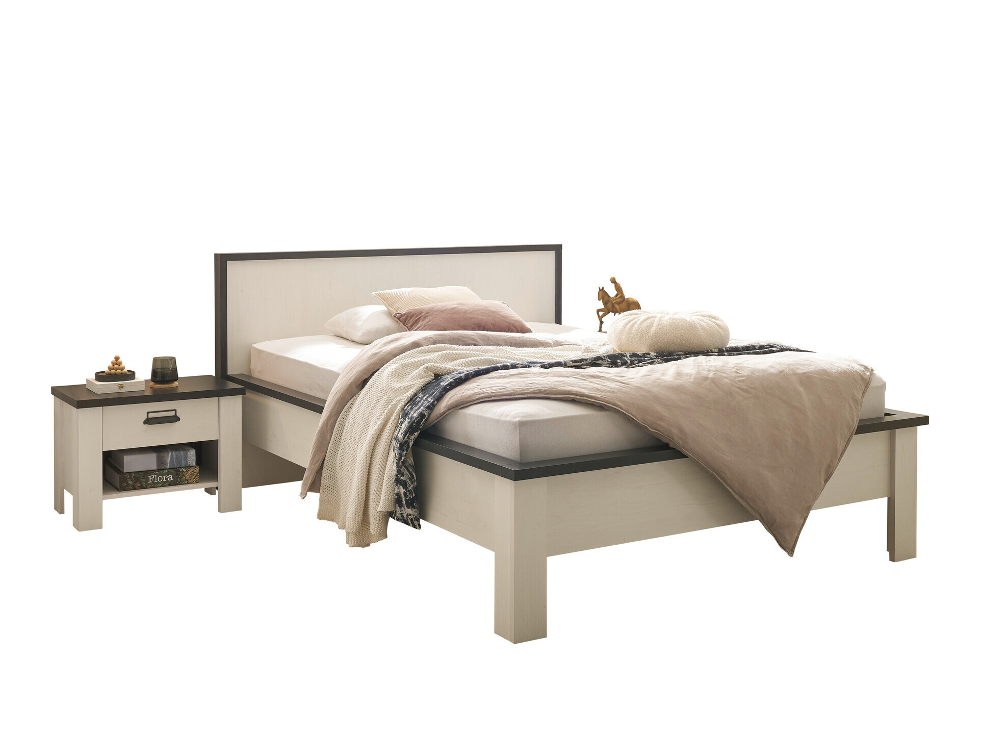 Set spavaća soba Cirtale 128 (Izbeljeni bor + Antracit)