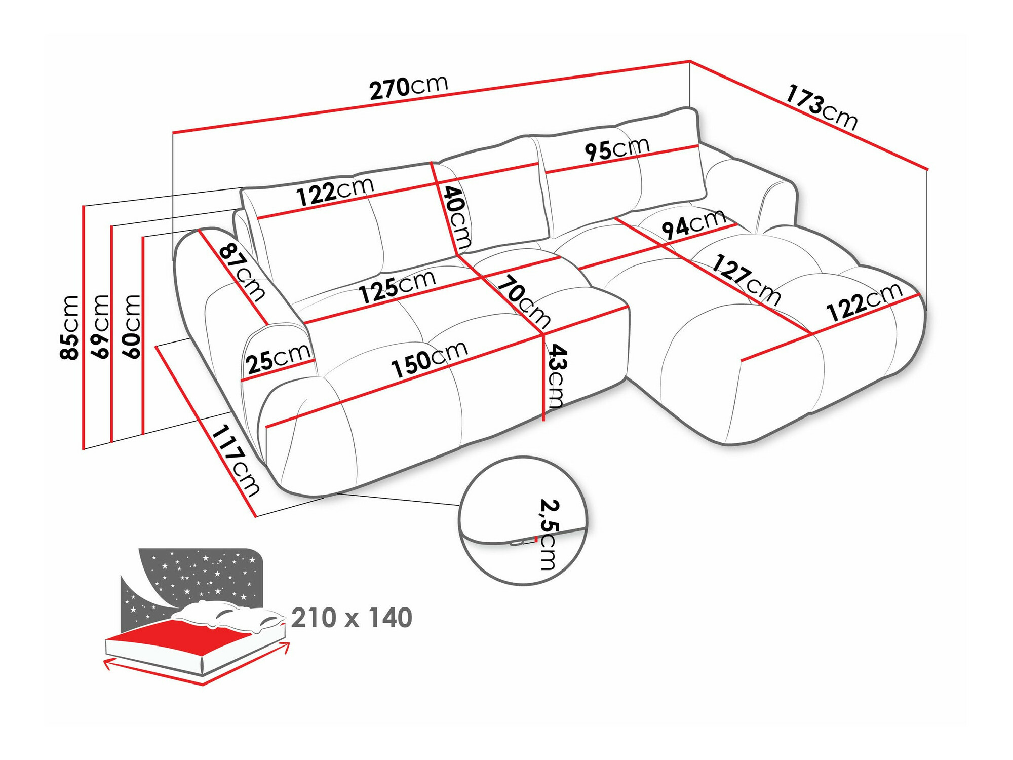 Ugaona sofa TrendyNest 109 (Now Or Never 16)