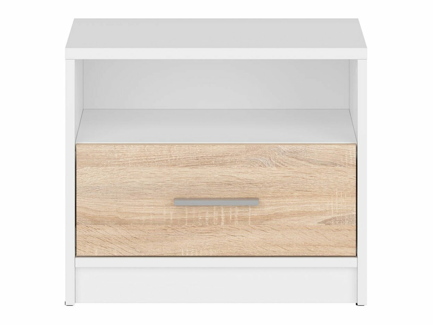 Noćni ormarić Novsore 102 (Belo + Sonoma hrast)