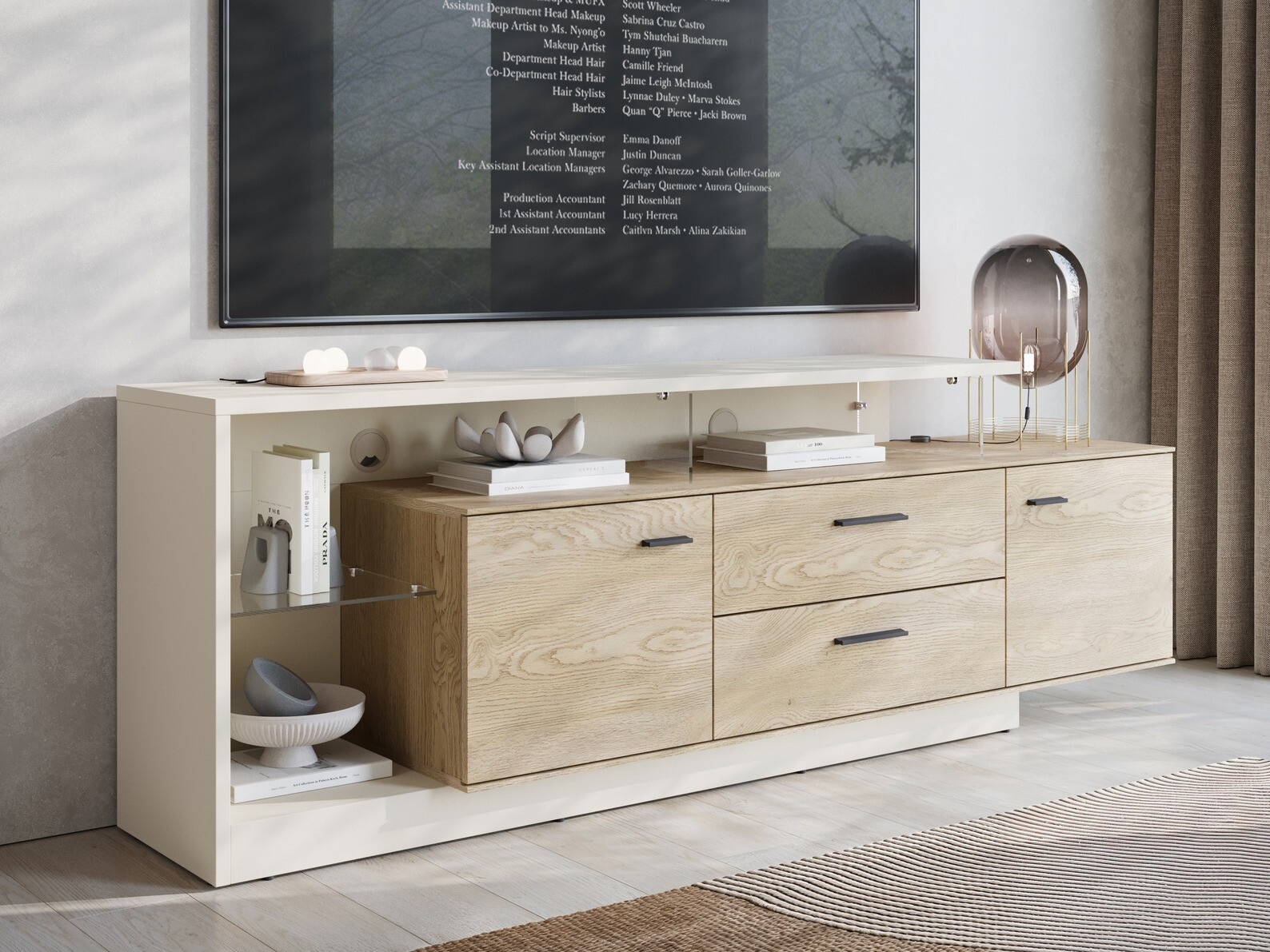 TV komoda Ontario 137 (Kašmir + Sonoma hrast)