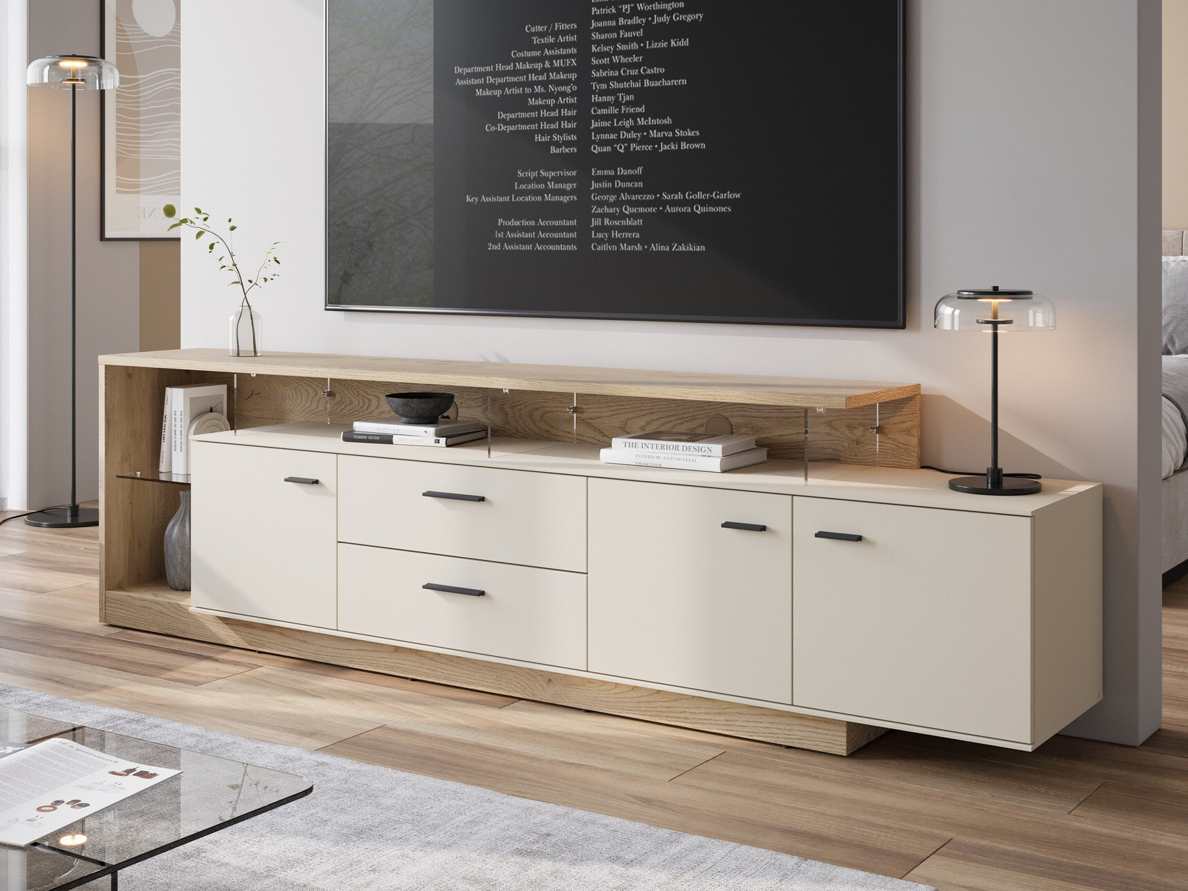 TV komoda Ontario 138 (Sonoma hrast + Kašmir)