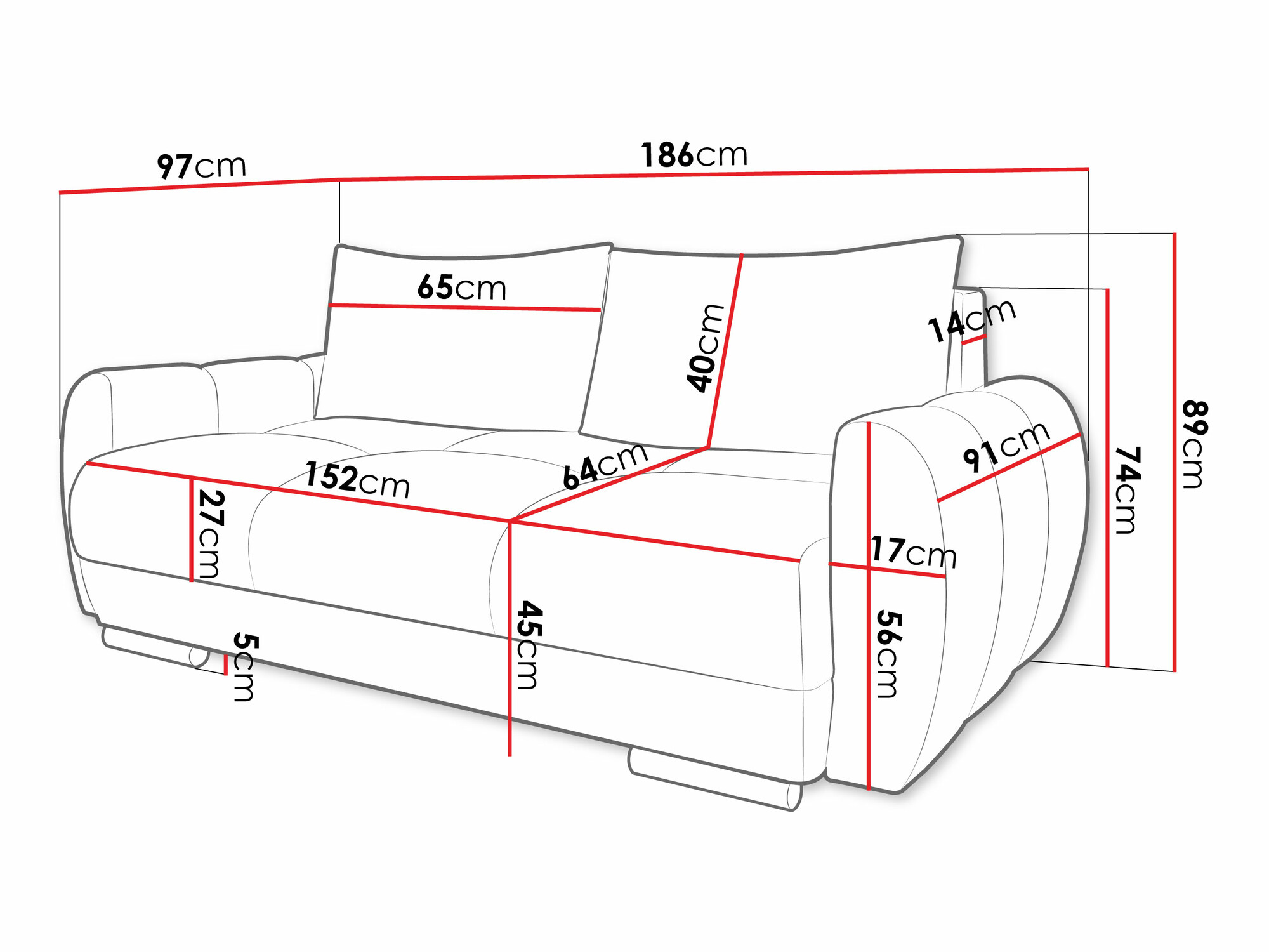 Sofa Camden 102 (Velo 636)