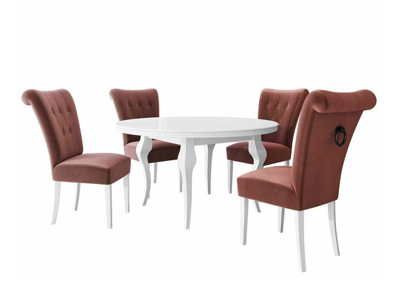 Trpezarijski set Racine 143 (Belo + Magic Velvet 2258)