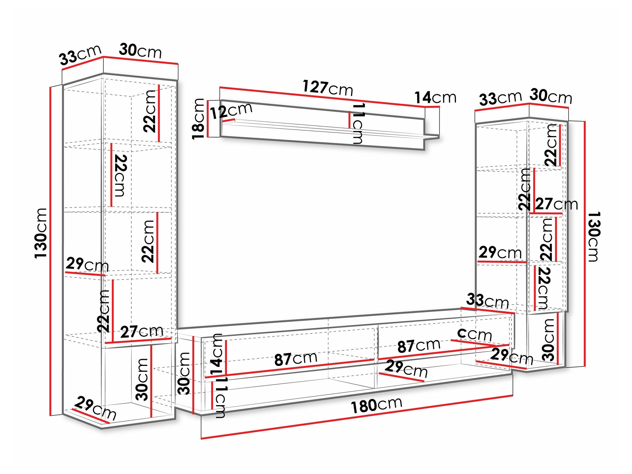 Set za dnevnu sobu Sarasota 176 (Вотан храст + Sjajno belo)