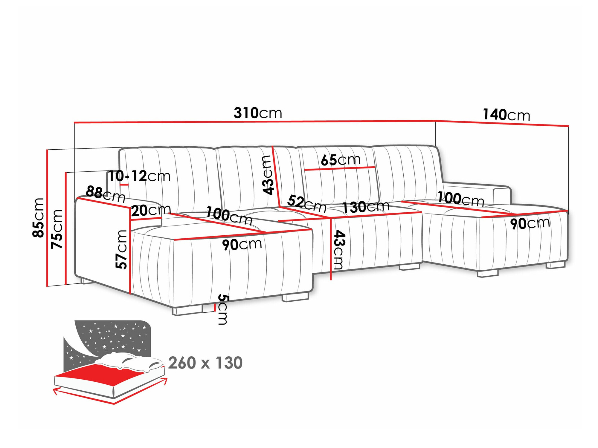 Ugaona sofa Columbus 232 (Manila 02)