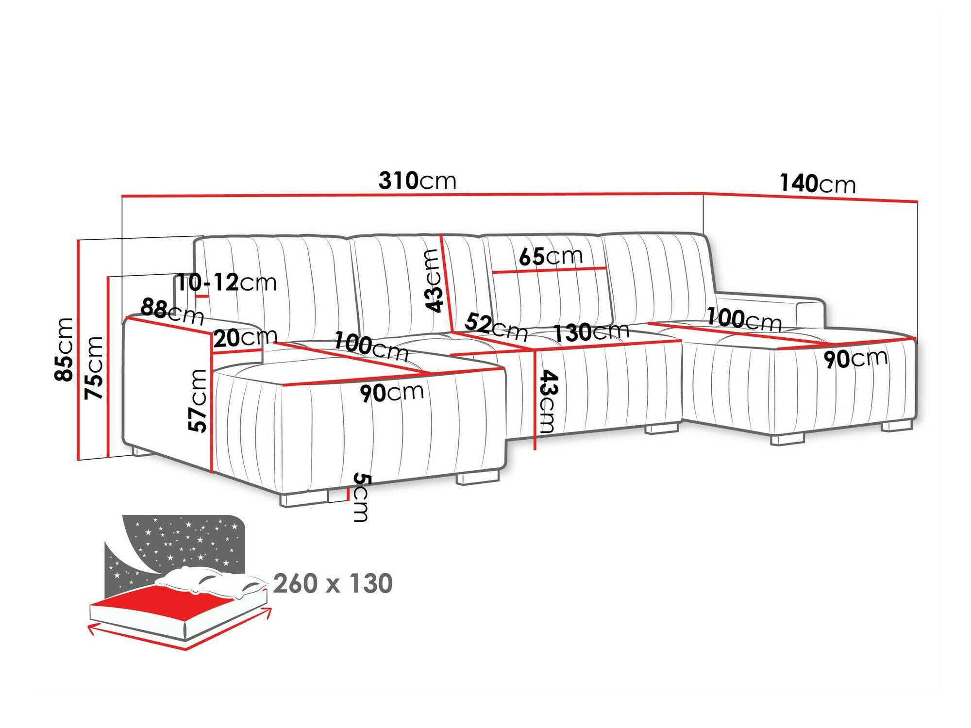 Ugaona sofa Columbus 232 (Manila 05)