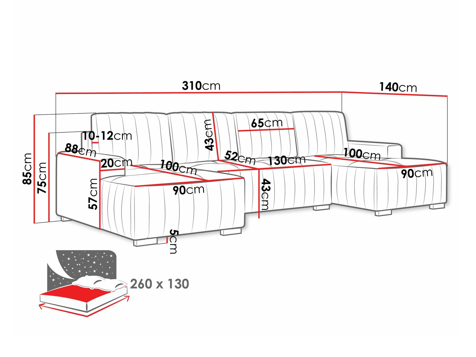 Ugaona sofa Columbus 232 (Manila 14)