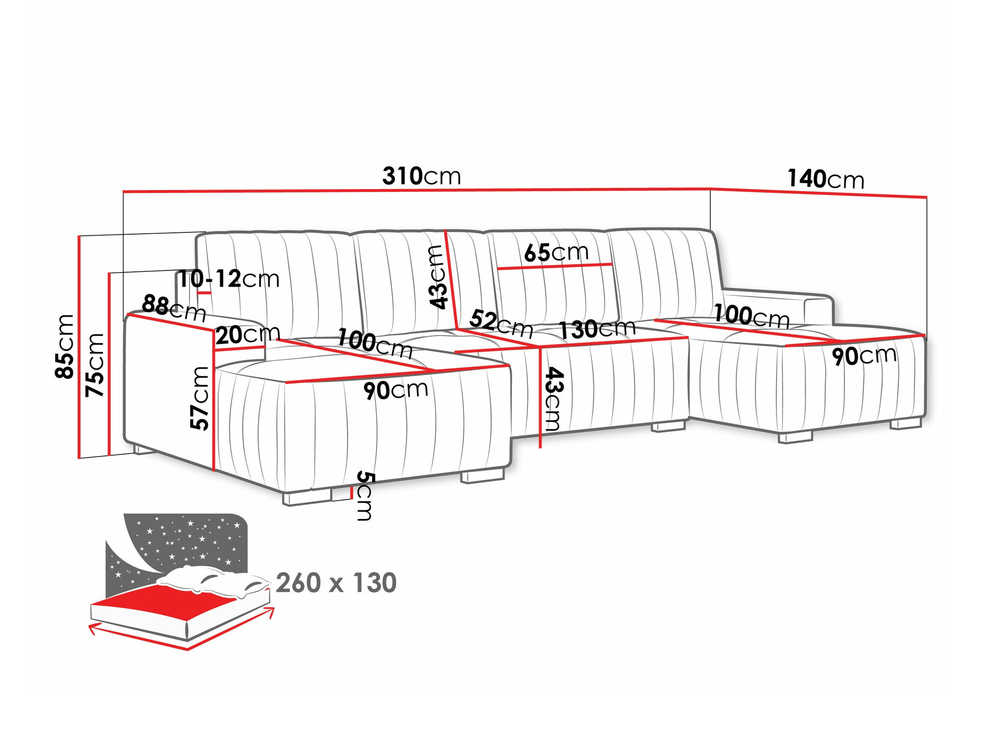 Ugaona sofa Columbus 232 (Manila 16)