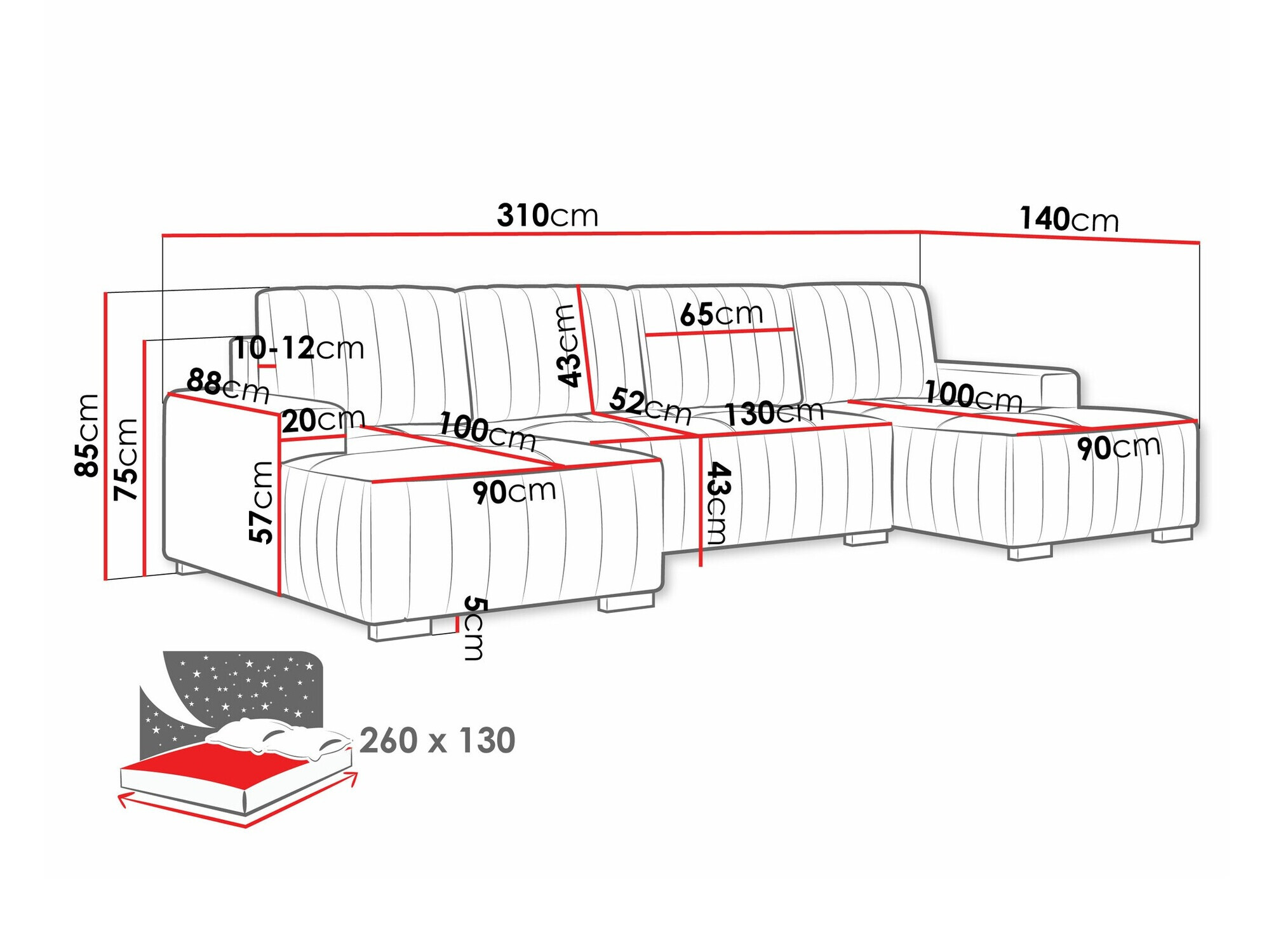 Ugaona sofa Columbus 232 (Manila 21)