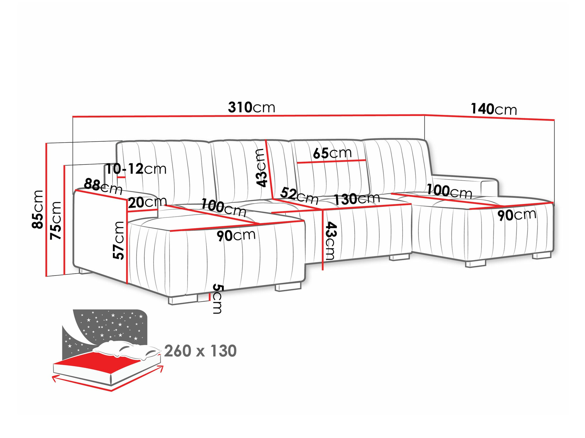 Ugaona sofa Columbus 232 (Manila 31)