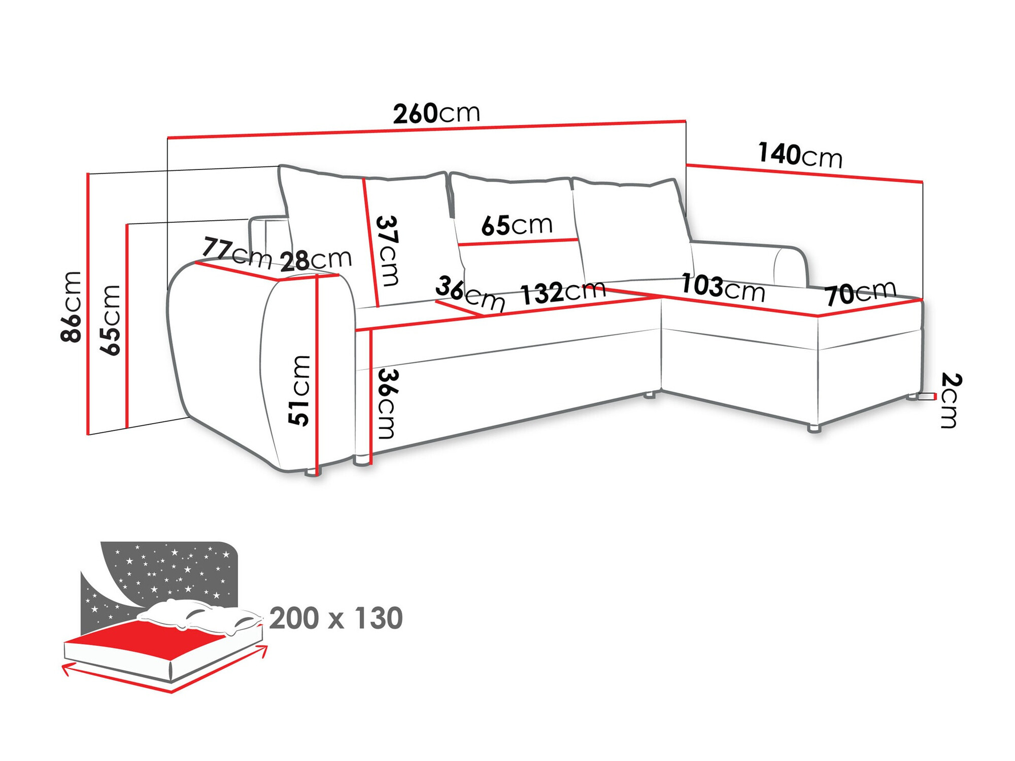 Ugaona sofa Memphis 148 (Lux 05)