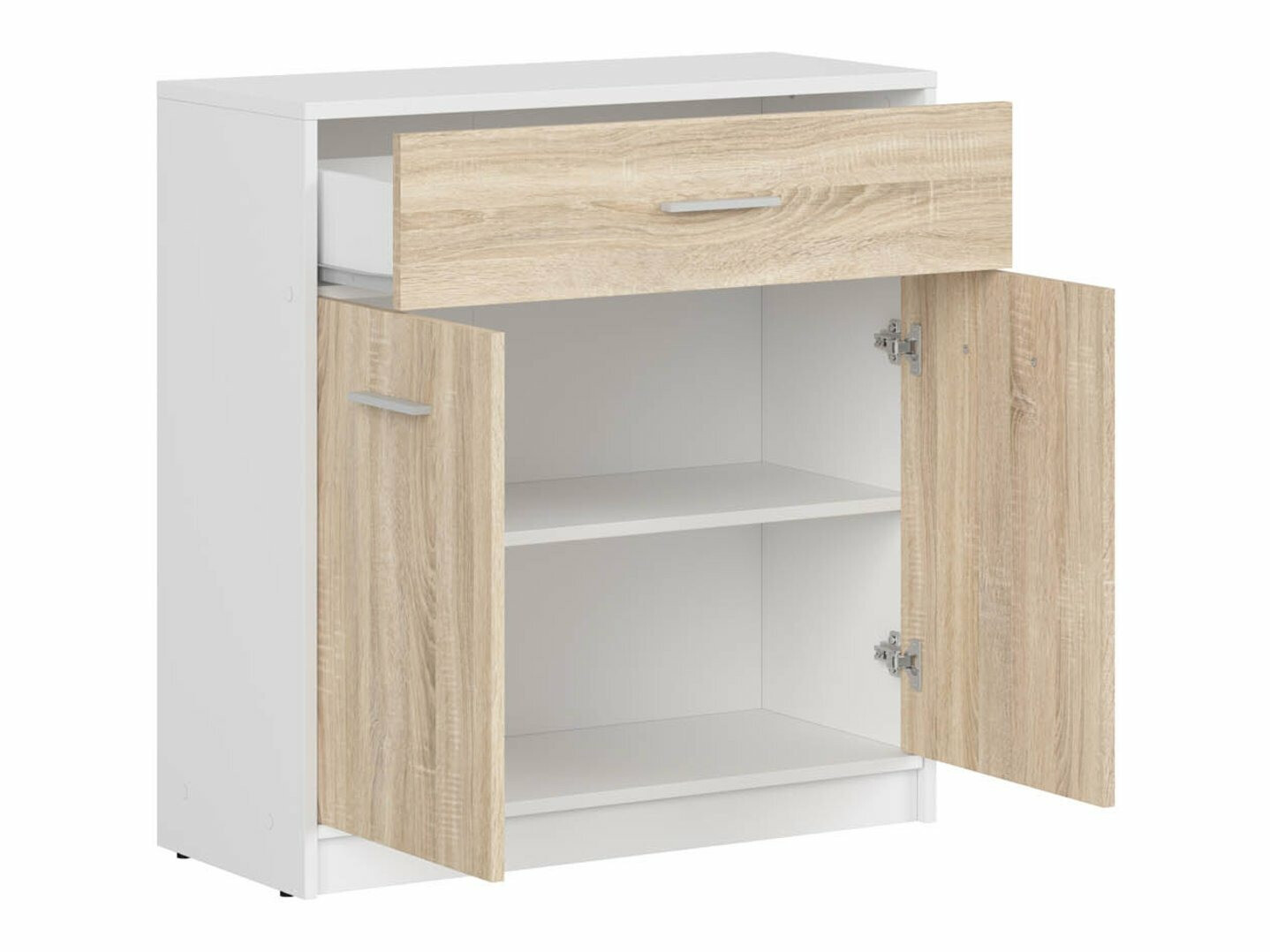 Komoda Novsore 115 (Belo + Sonoma hrast)