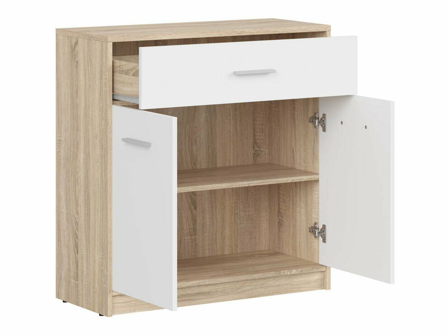 Komoda Novsore 115 (Sonoma hrast + Belo)