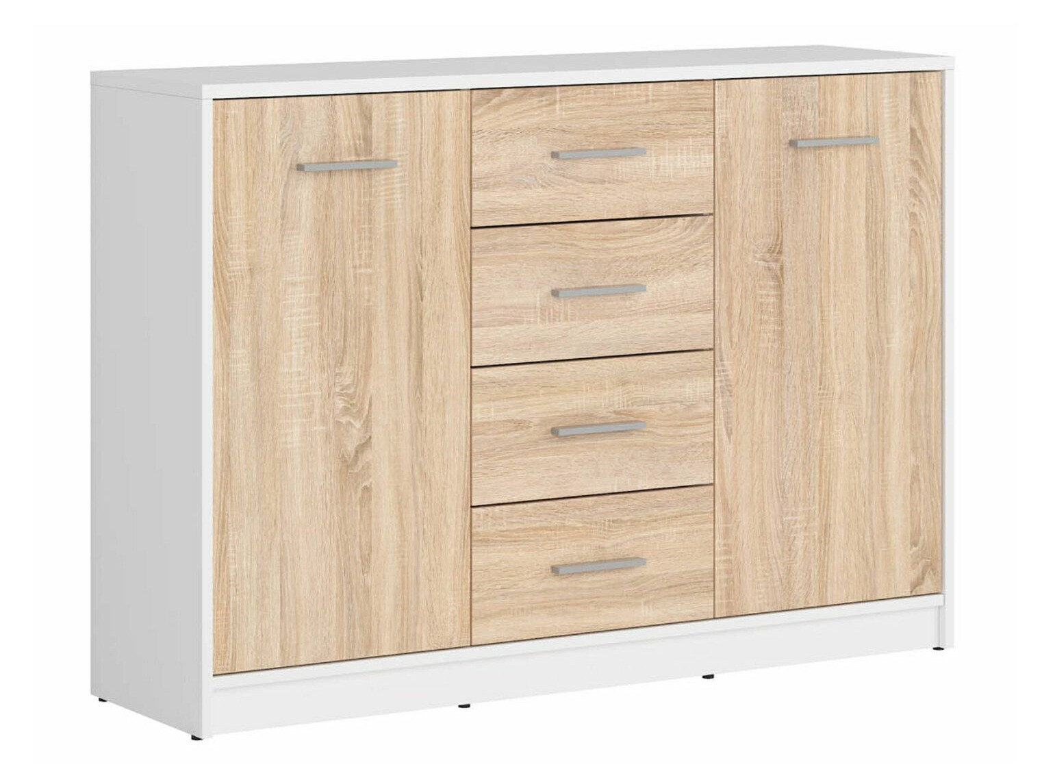 Komoda Novsore 118 (Belo + Sonoma hrast)