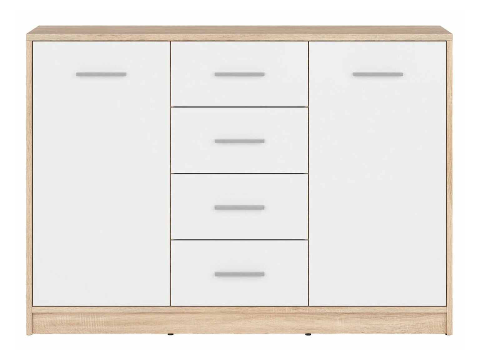 Komoda Novsore 118 (Belo + Sonoma hrast)