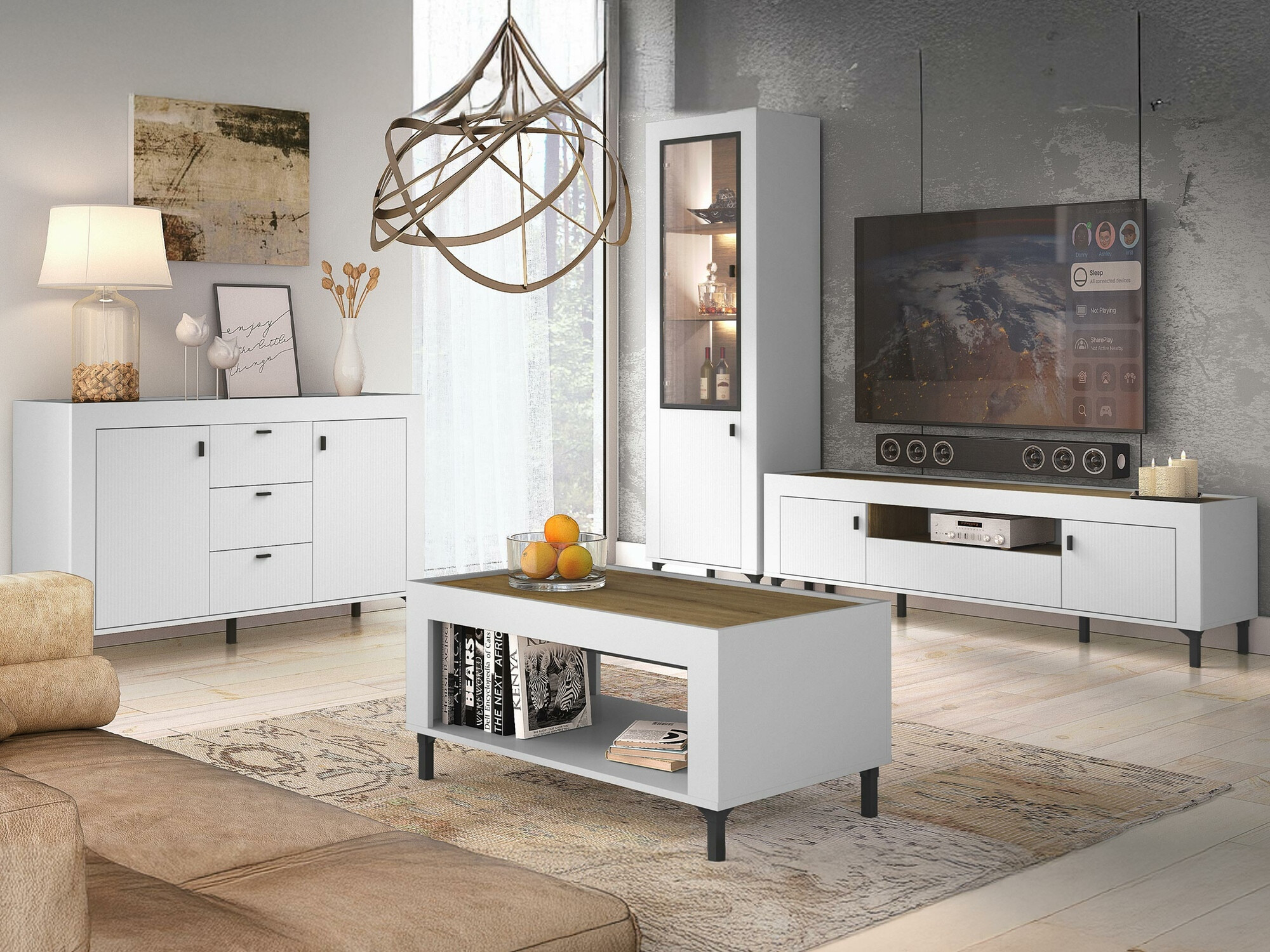 Set za dnevnu sobu Mormavu 114 (Mat belo)