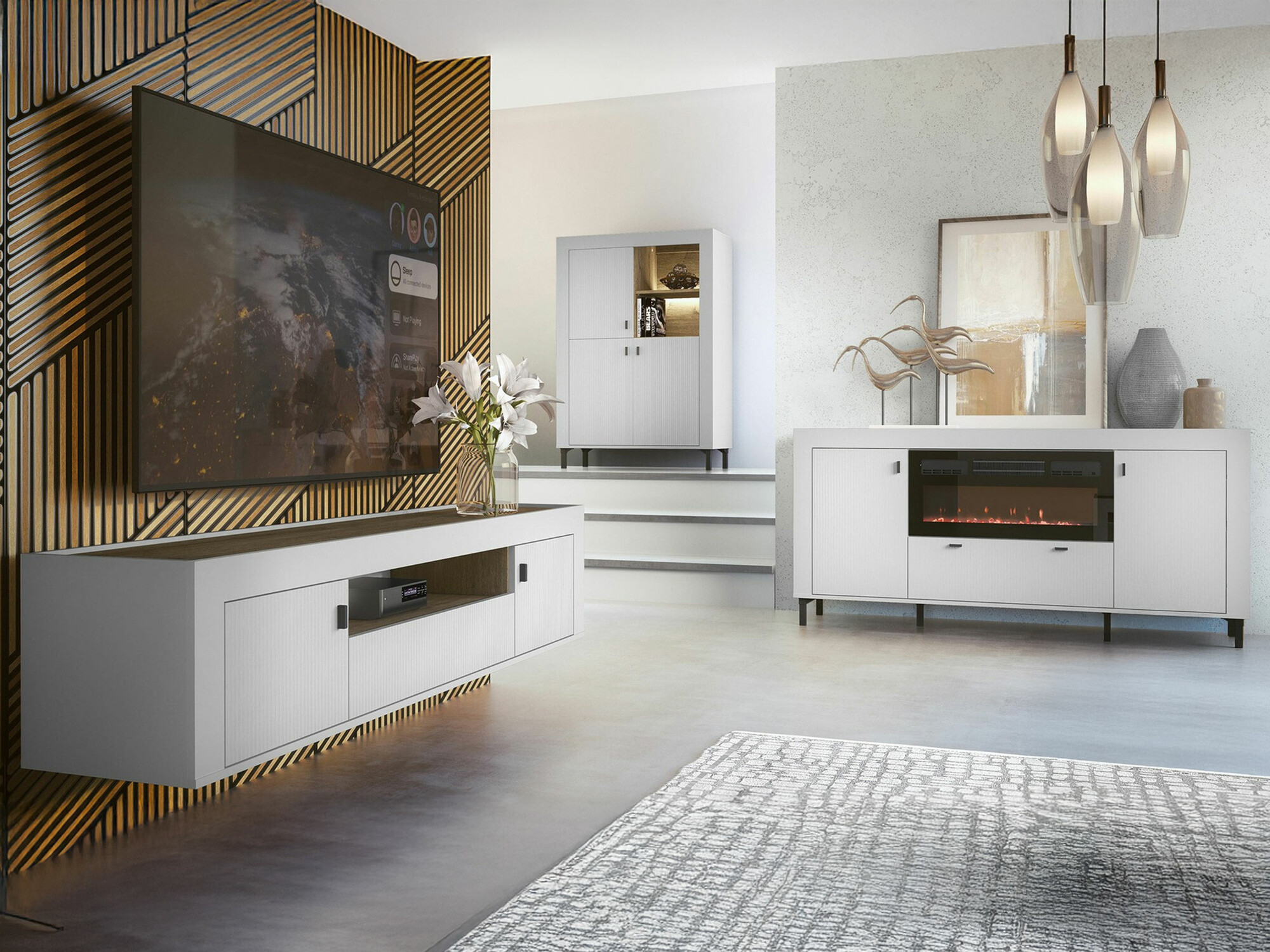 Set za dnevnu sobu Mormavu 115 (Mat belo)