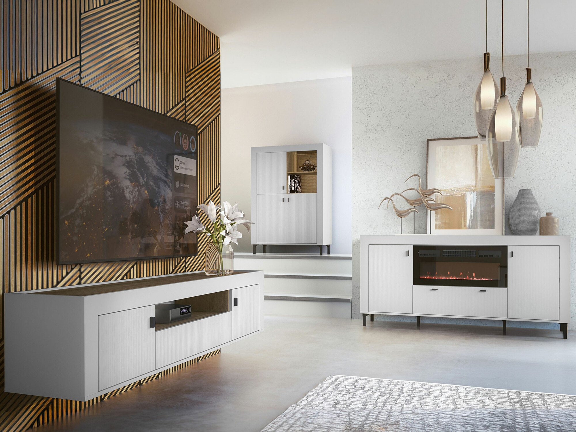 Set za dnevnu sobu Mormavu 115 (Mat belo)