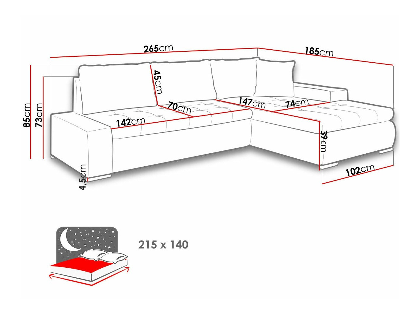 Ugaona sofa Comfivo 171 (Sorriso 04)