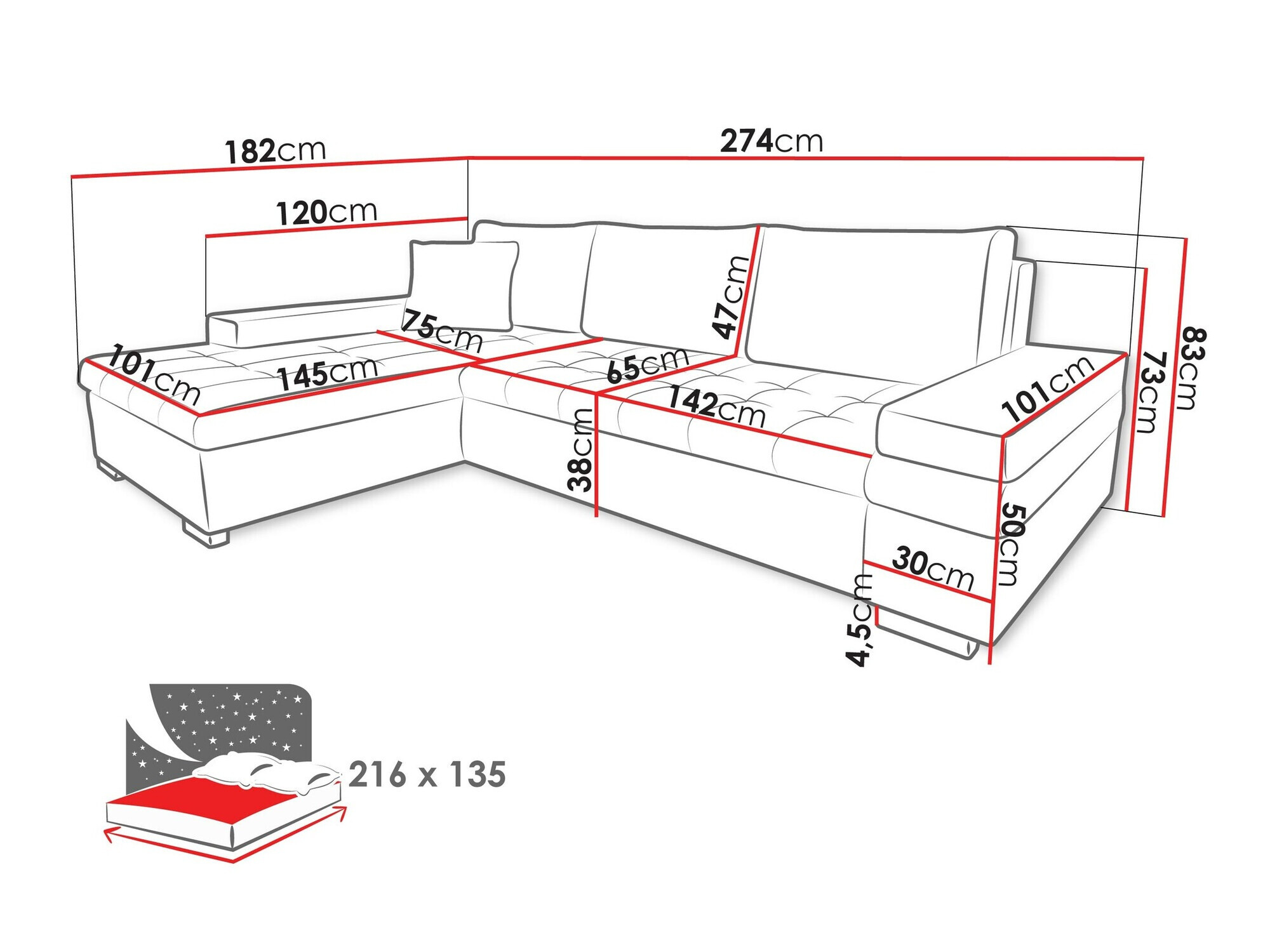 Ugaona sofa Comfivo 212 (Sicuro 80 + Sempre 4)