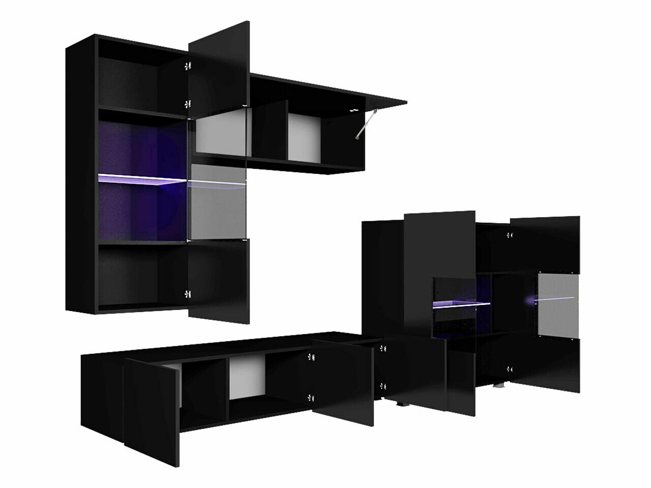 Set za dnevnu sobu Tivdalu 107 (Belo + Sjajno belo)