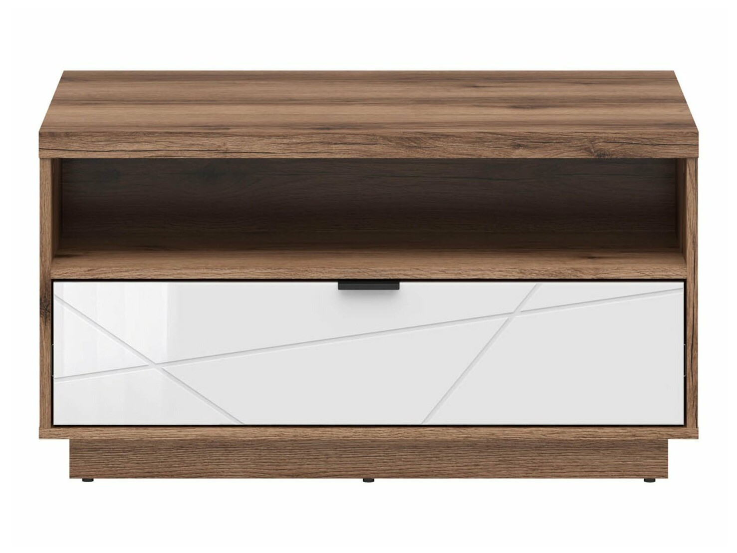 Stočić za kafu Fivale 117 (Tamni Delano hrast + Sjajno belo)