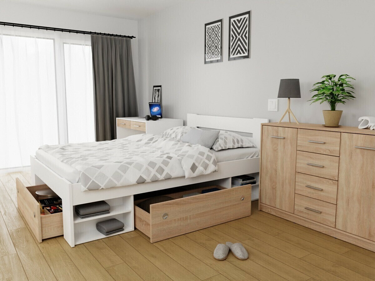 Kutija za posteljinu Novsore 129 (Sonoma hrast) (3 kom.)