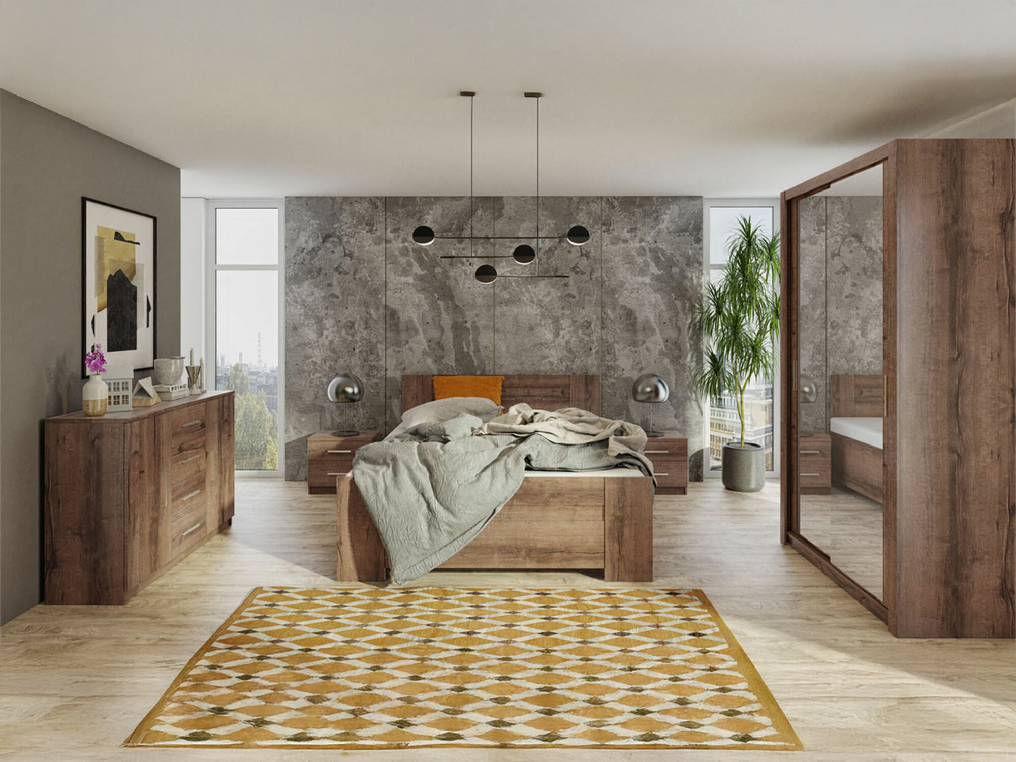 Set spavaća soba Catromi 112 (Manastirski hrast)