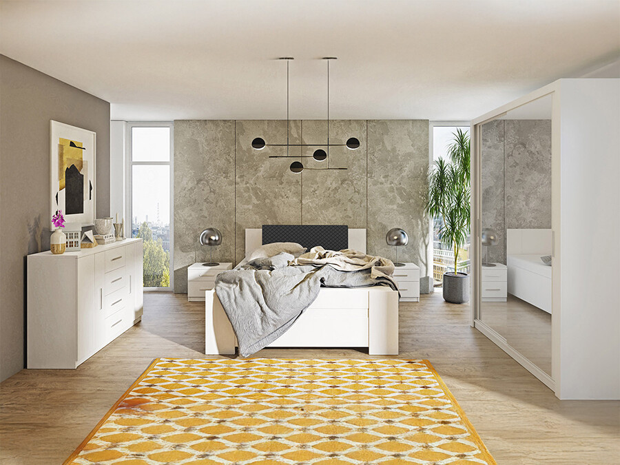 Set spavaća soba Catromi 113 (Belo + Soft Pik 011)